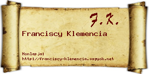 Franciscy Klemencia névjegykártya